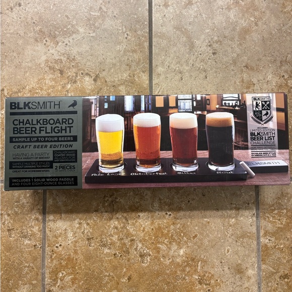 NIB Chalkboard Beer Flight by BLKSMITH - Picture 1 of 9